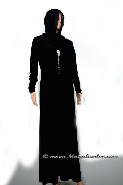 Lycra Black Abaya