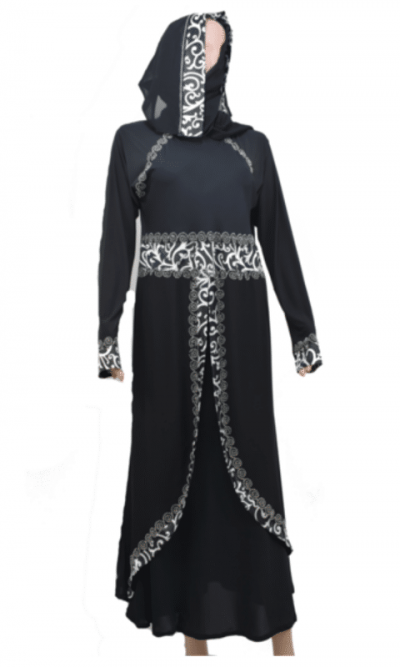 Front Layered Black Abaya